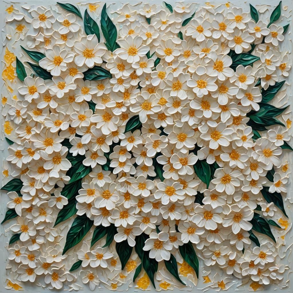 Floral Figure in Neo-Impressionist Oil Painting