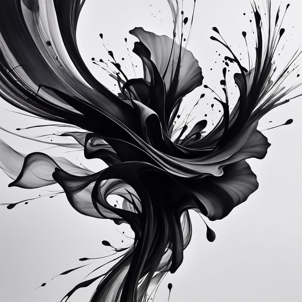 Ink Spills Form Faces on Textured Paper