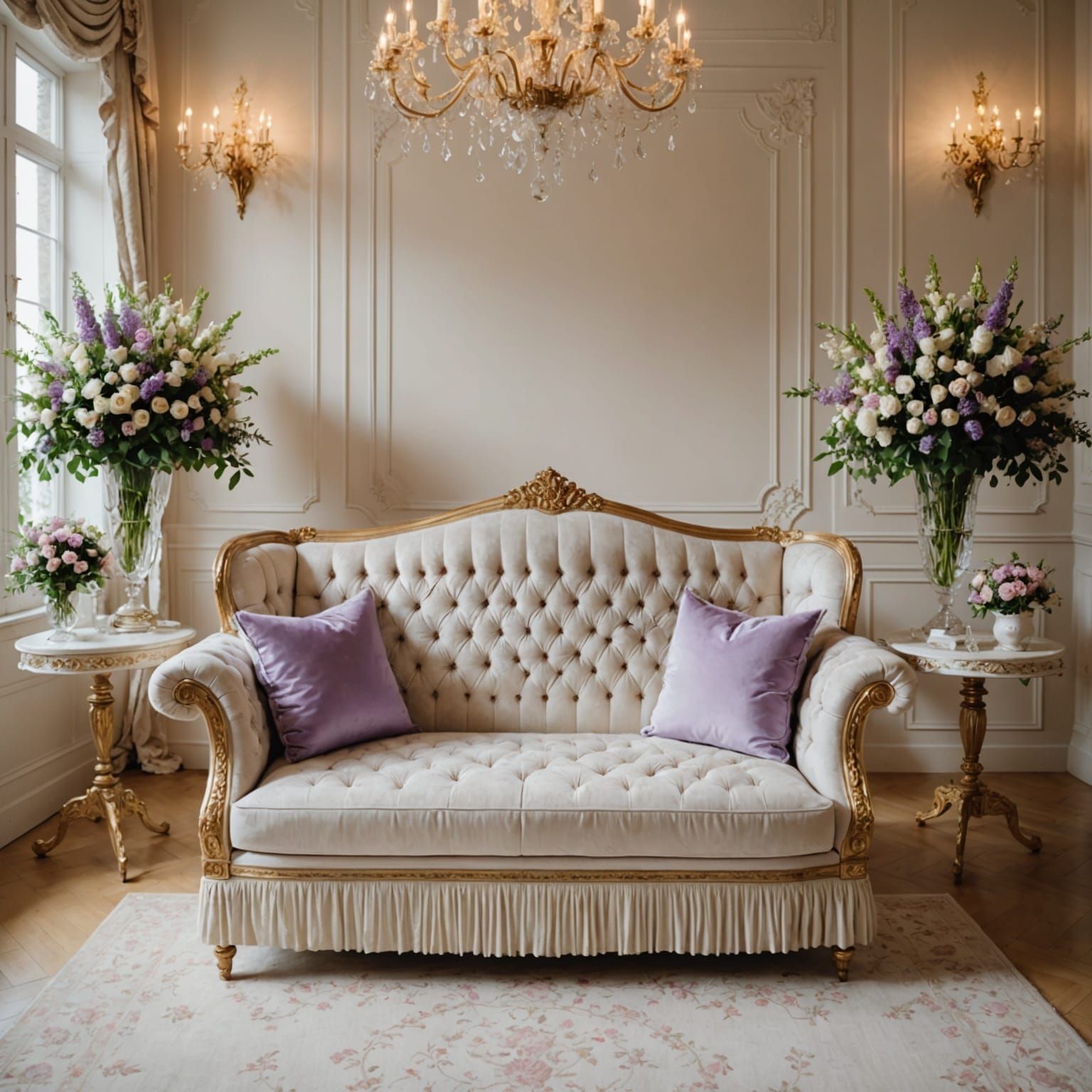 Ethereal Bridal Chair in Dreamy Lilac Bloom