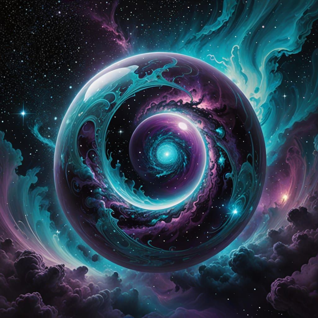 Cosmic Portal Sphere in Surreal Void