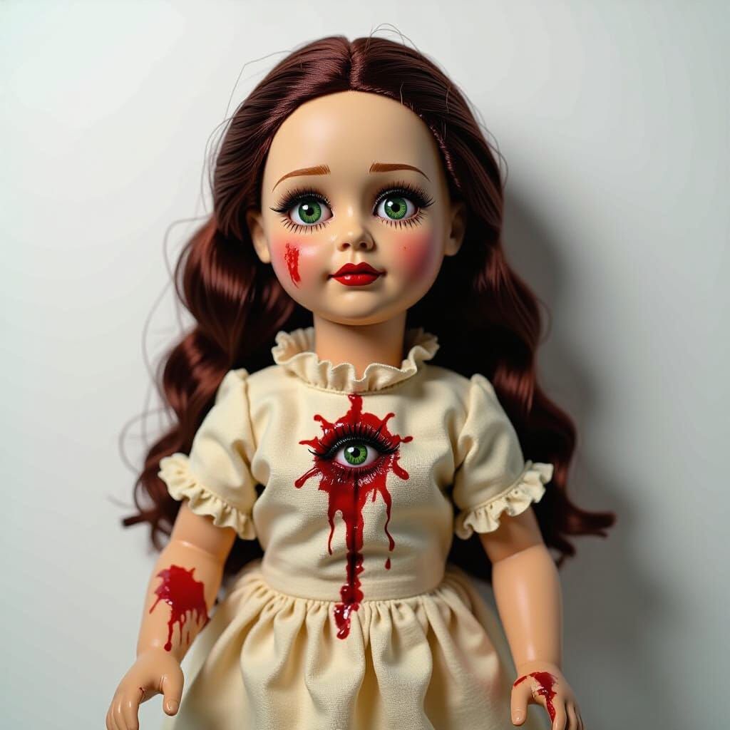 Terrifying Sumerian Doll with Real Human Eyes
