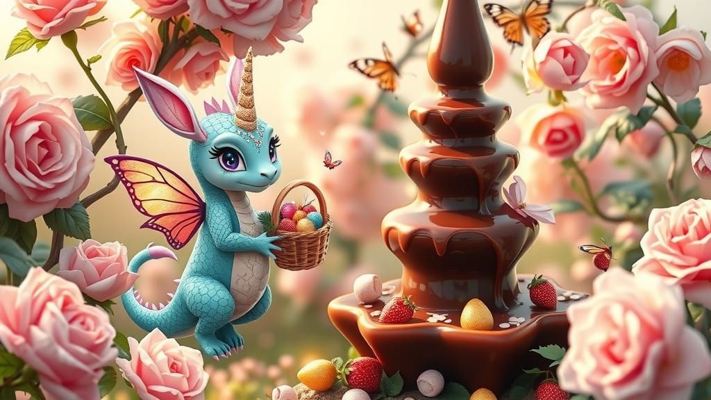 Whimsical Rose Garden Fairies Celebrate Easter in Pastel Par...