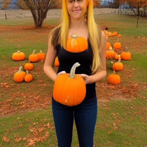 Whimsical AI-Generated Pumpkin Queen