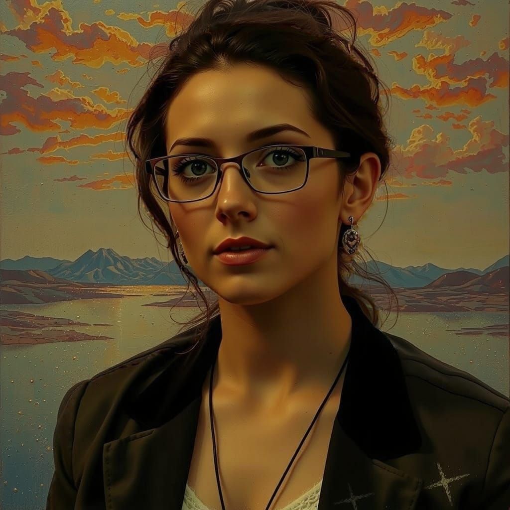 Dreamlike Amoeboid Landscape Painting in Pink, Blue, White