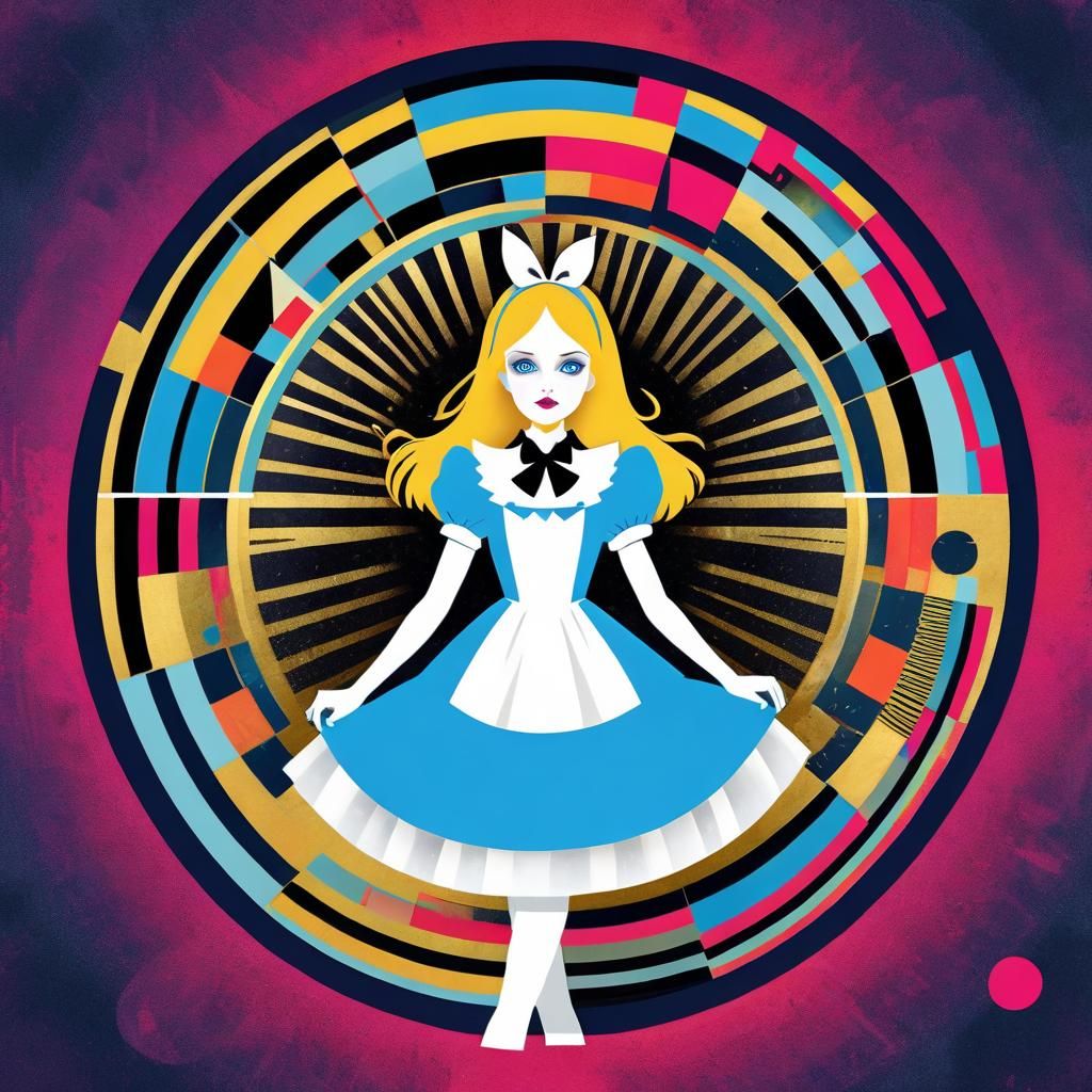 Alice in Wonderland Dreamscape in Pop Art Style