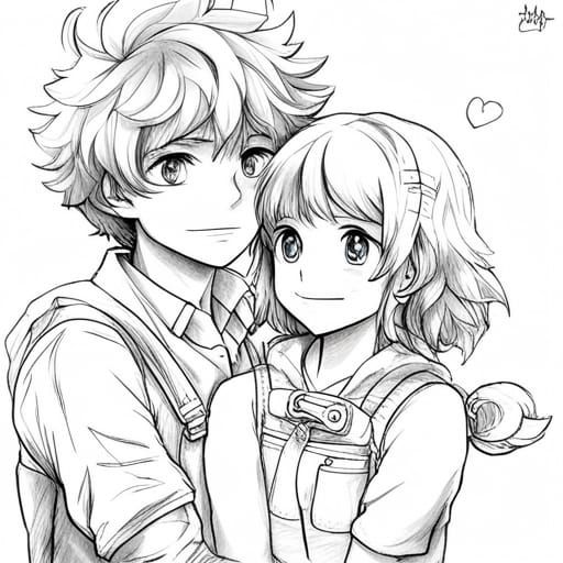 Cute Hyperrealistic Anime Fanart of Izuku and Ochaco