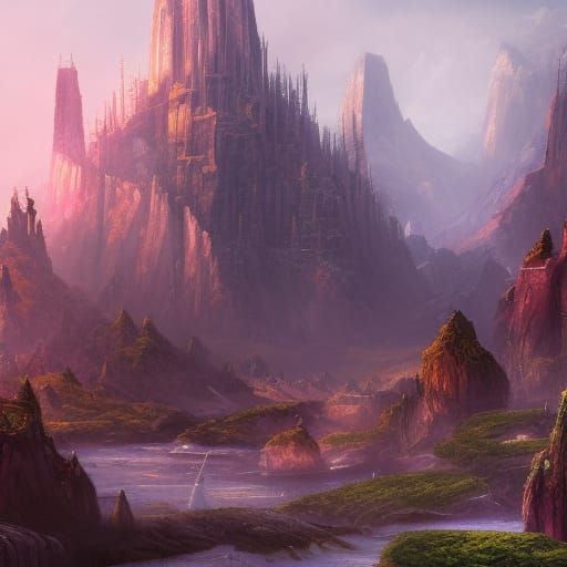 Fantastical RPG Splash Screen in Detailed Matte Painting