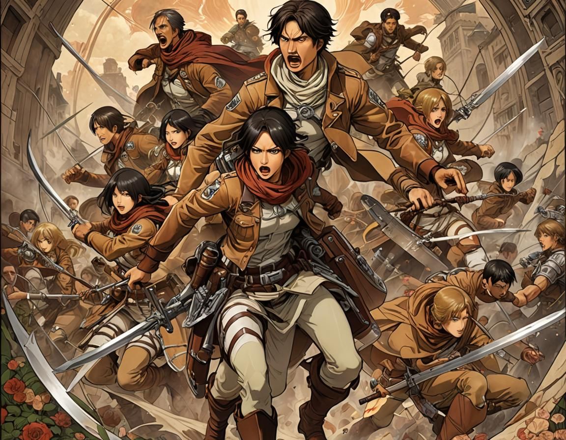 Attack on Titan in Art Nouveau Style