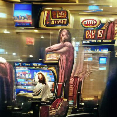 Jesus at Vegas Slots: Hyperrealistic Art