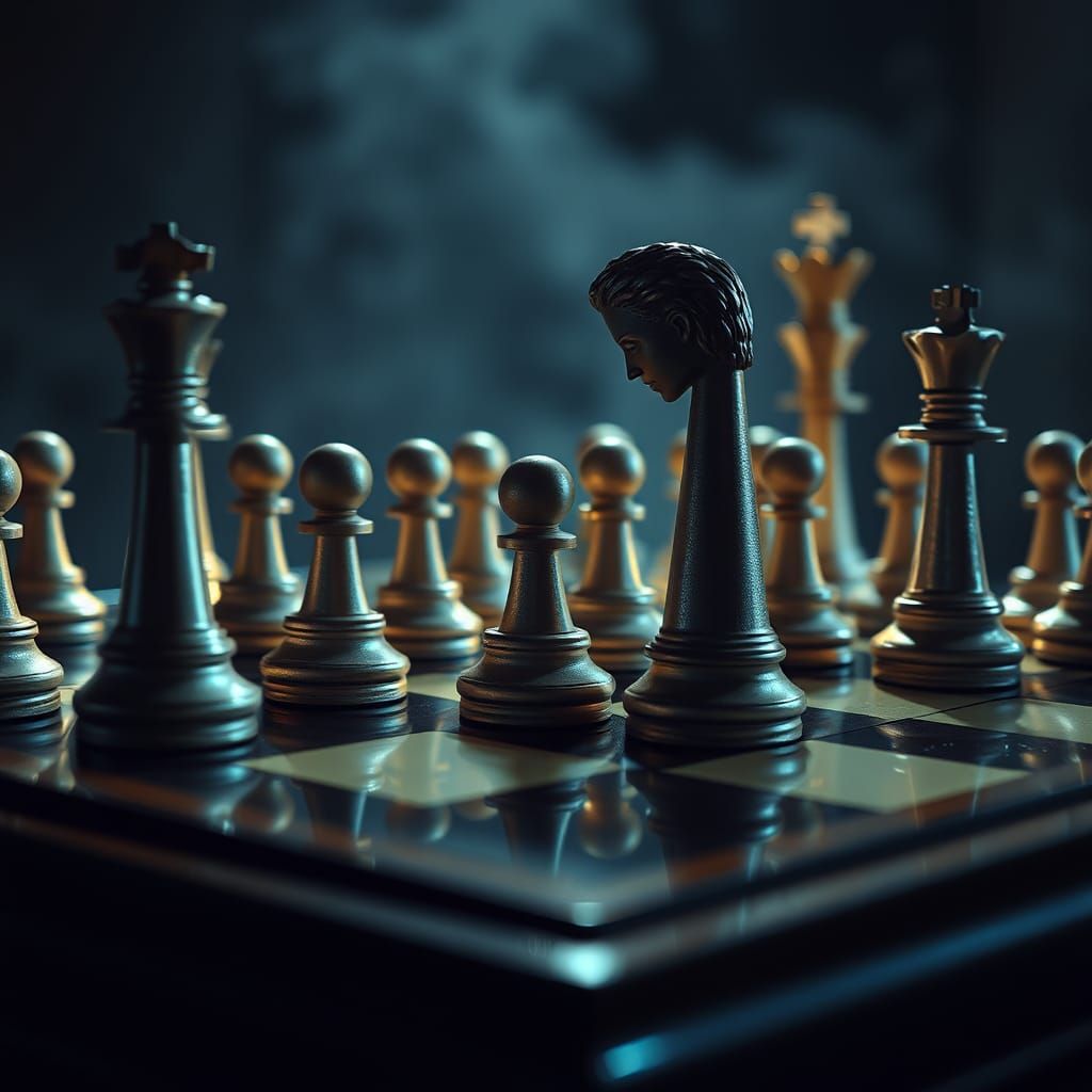 Hyperrealistic Chess Game with Human Pieces