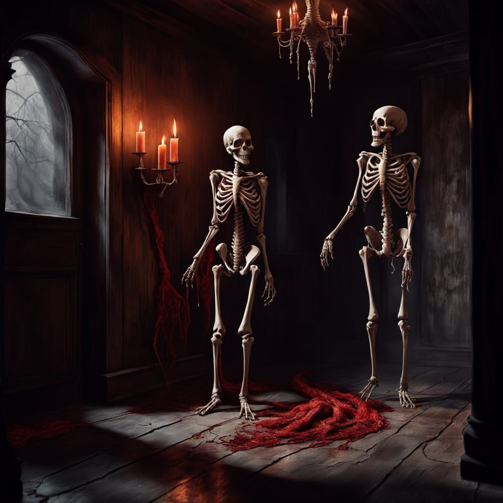 Haunting Skeletons in Gothic Dark Fantasy Art