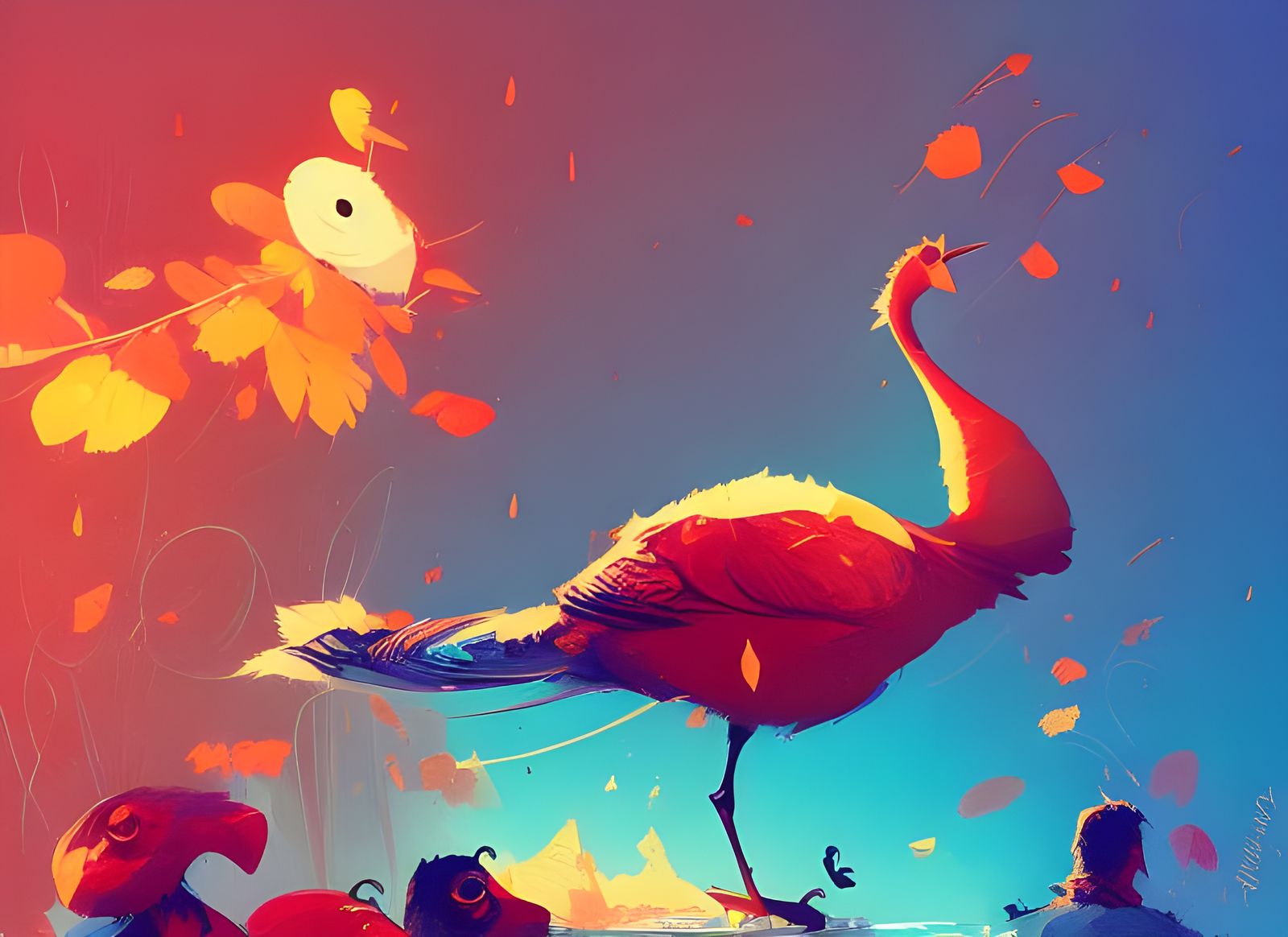 Thanksgiving Turkeys: Composite Art Style Masterpiece