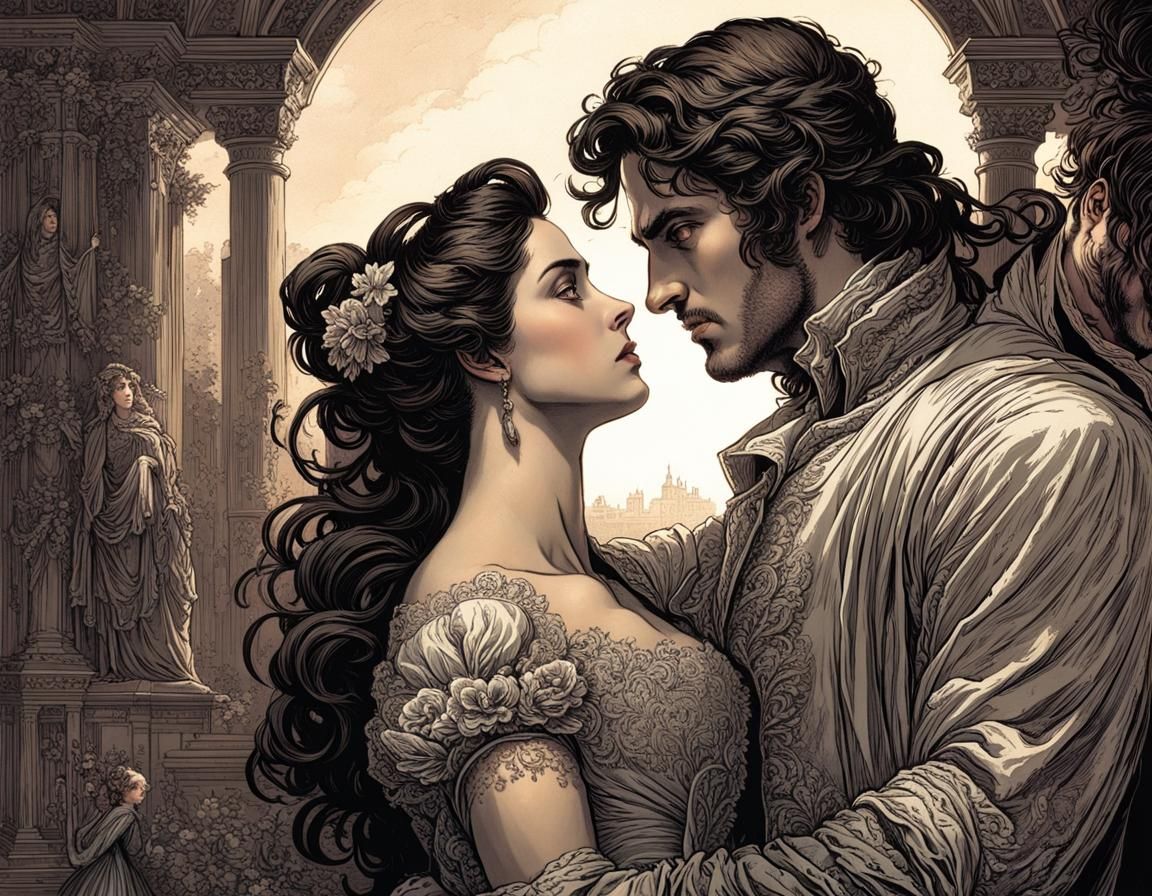 Baroque Romance: Scarred Man and Radiant Woman