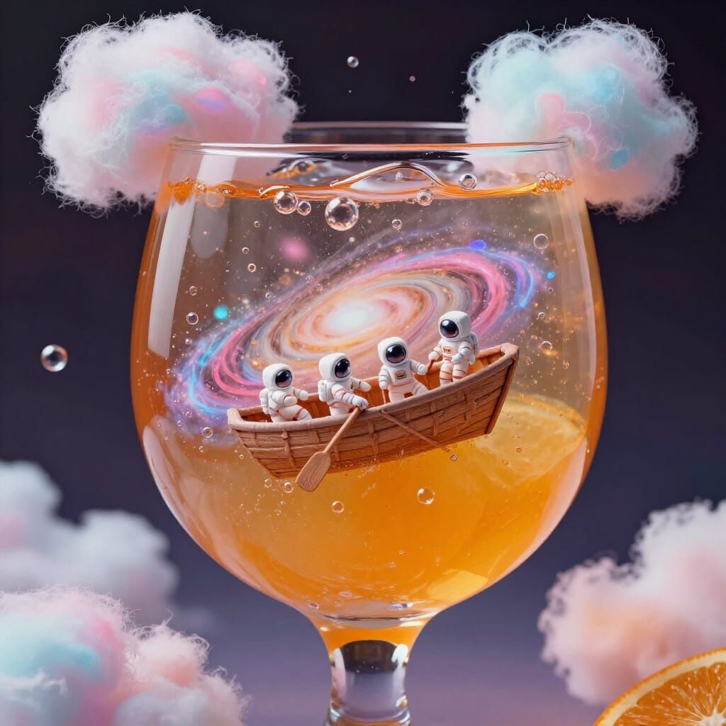 Galaxy in Orange Soda: Macro Photography Art