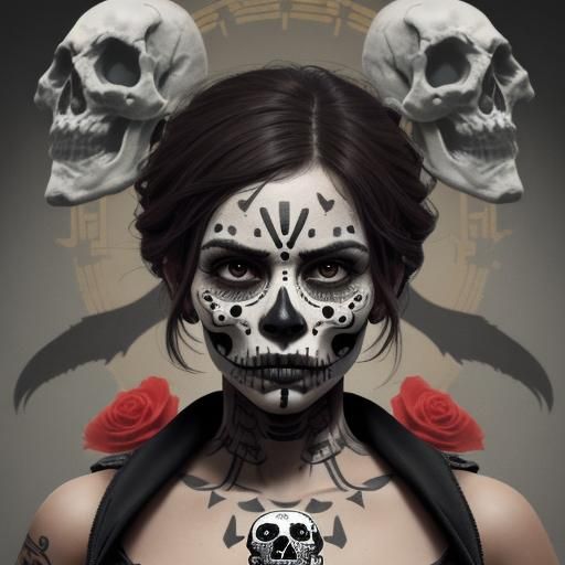 Apocalyptic Calavera Generative Art in 4K