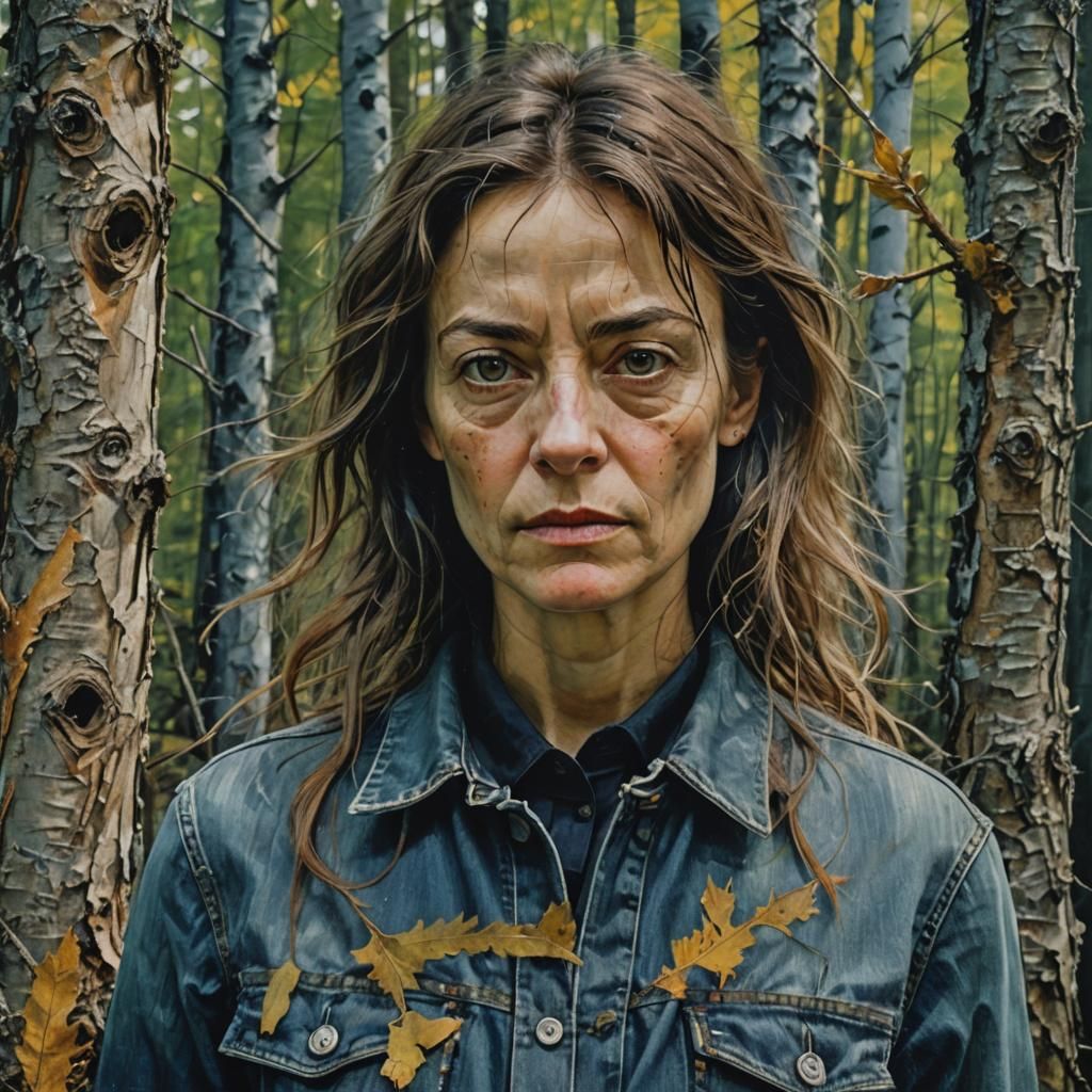 Neo-Expressionist Portrait in Boreal Woods