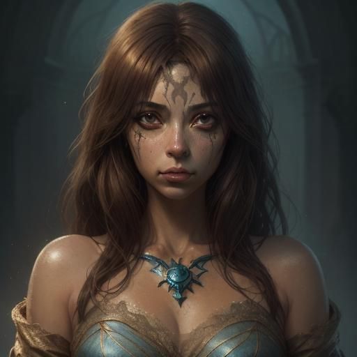 Girl in Ghost Face Costume, Fantasy Concept Art