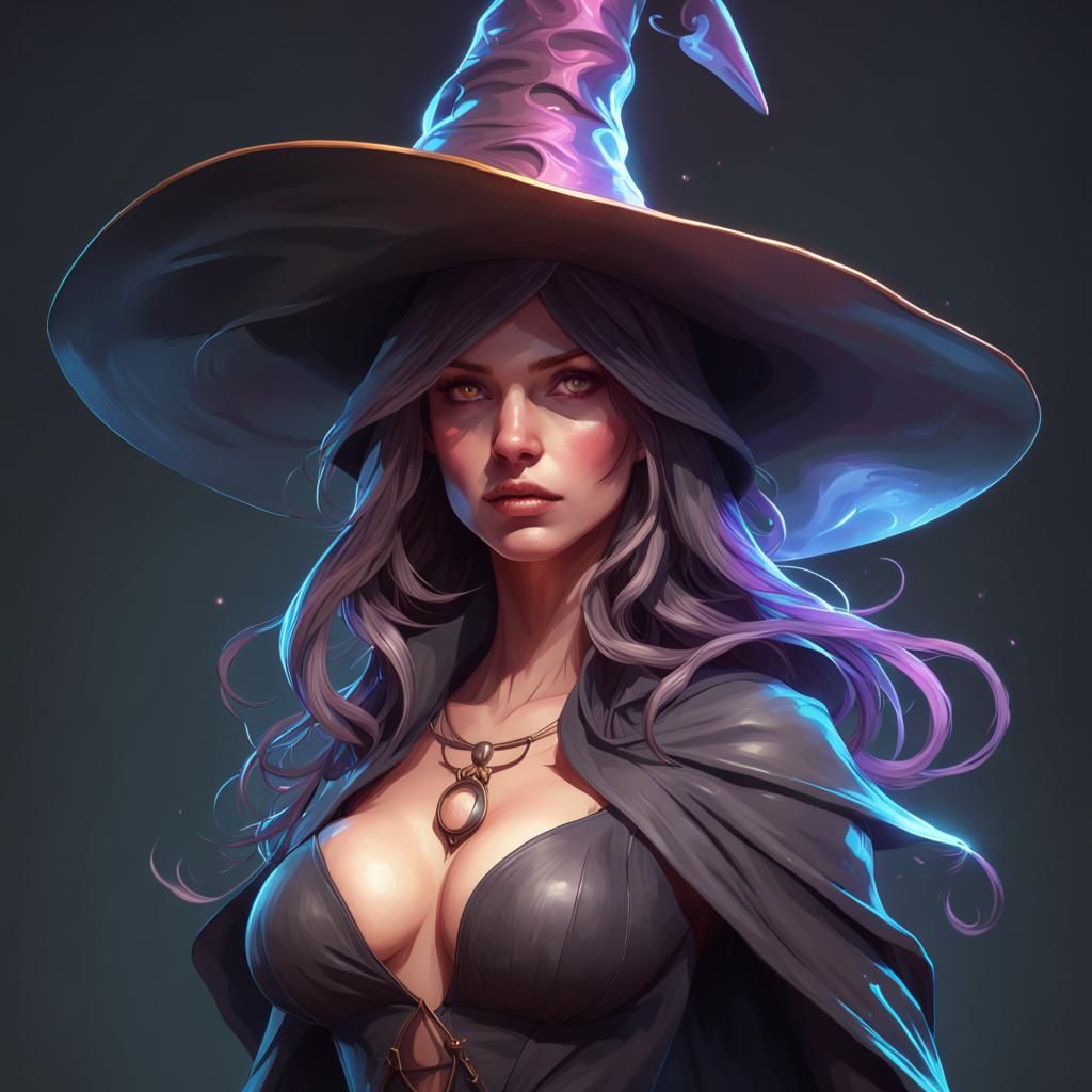 Captivating Witch Portrait in Hyperdetailed Style