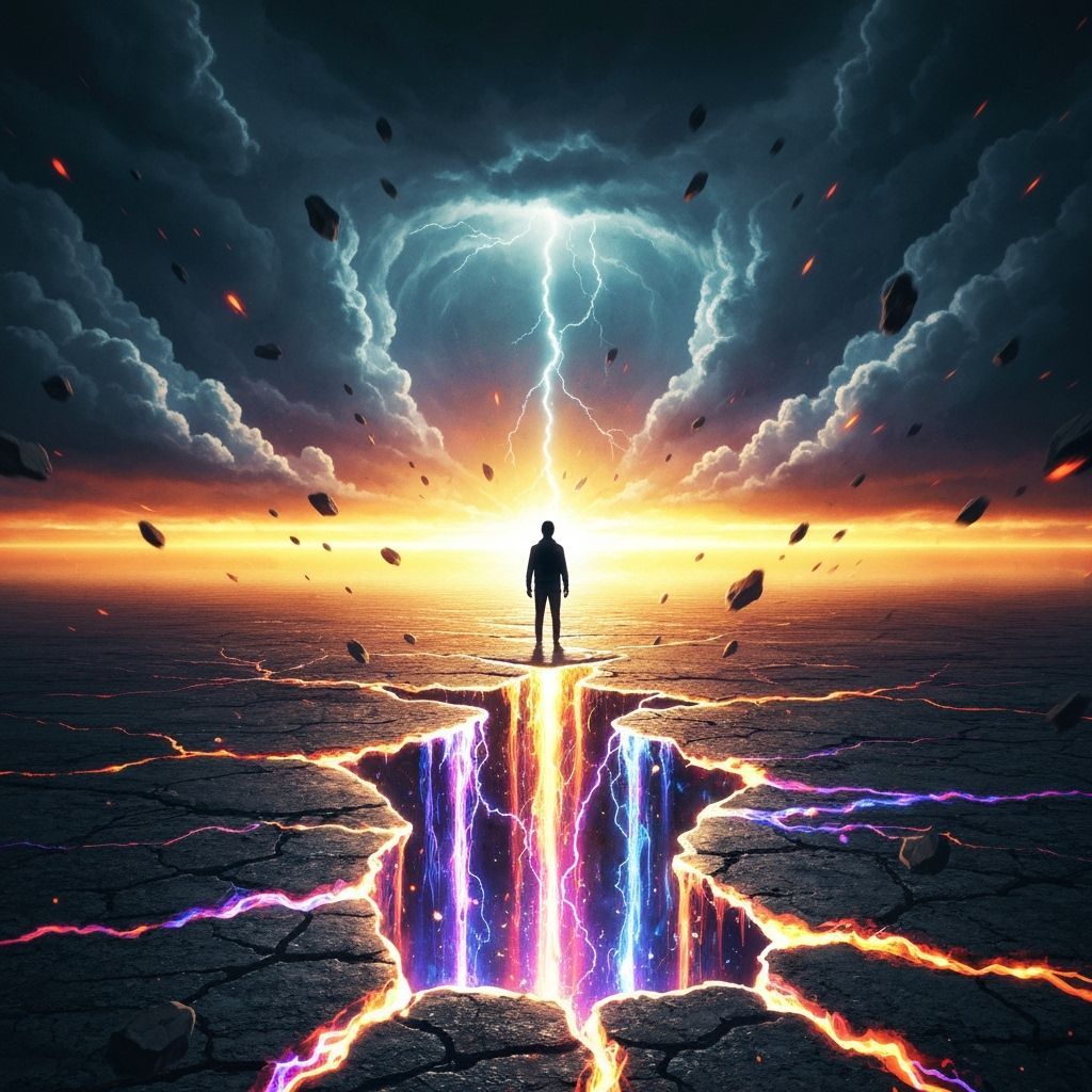 Ground Splits Open: A Surreal Transformation Scene