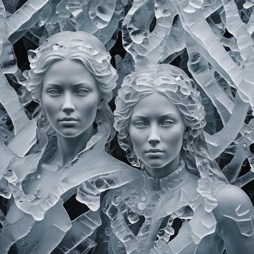 Icy Woman: A Stunning Digital Sculpture