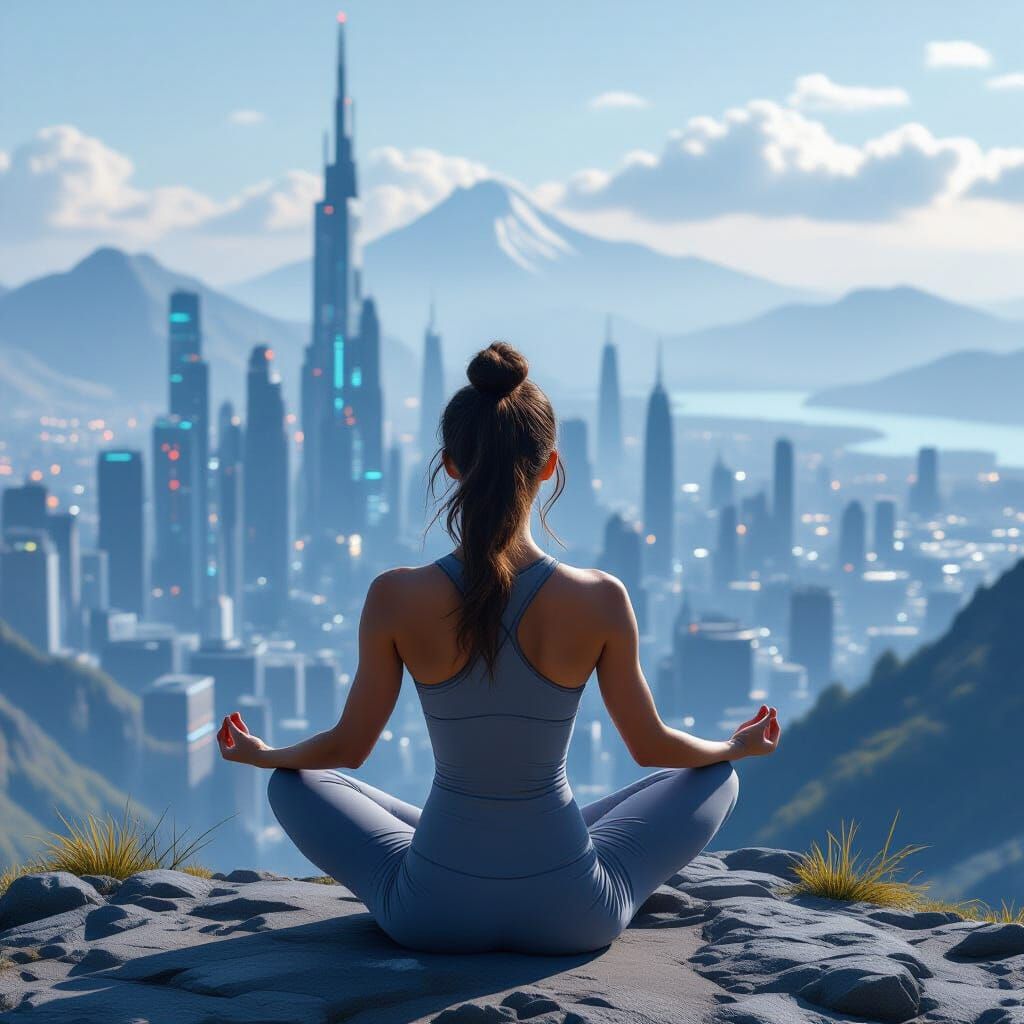 Cyberpunk City Yoga: Cinematic Style
