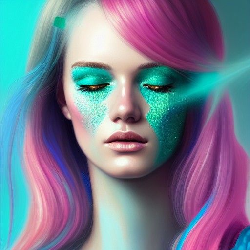 Glittering Portrait of Cintia Dicker in Digital Painting