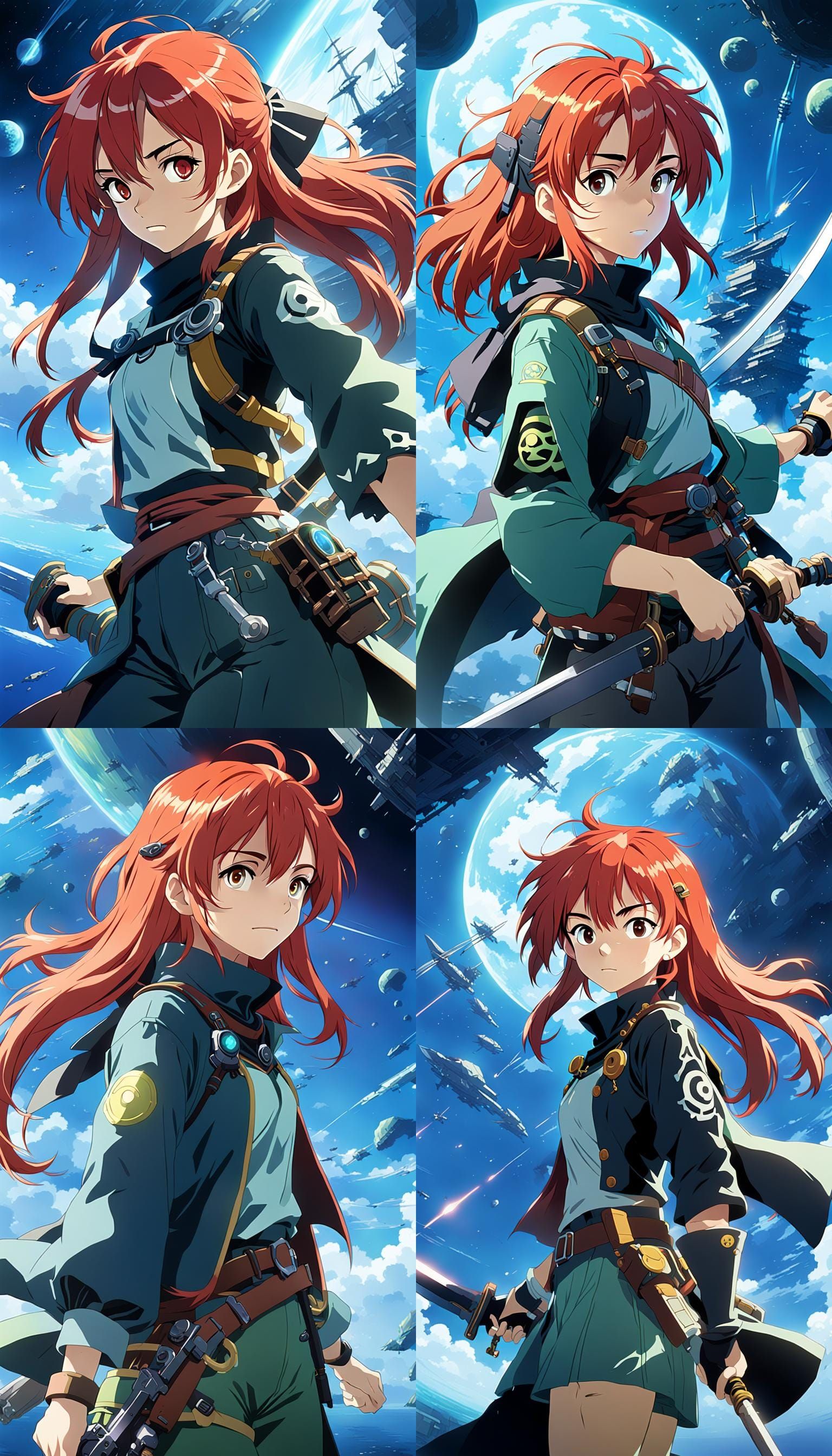 Anime Space Pirate in Studio Ghibli Style