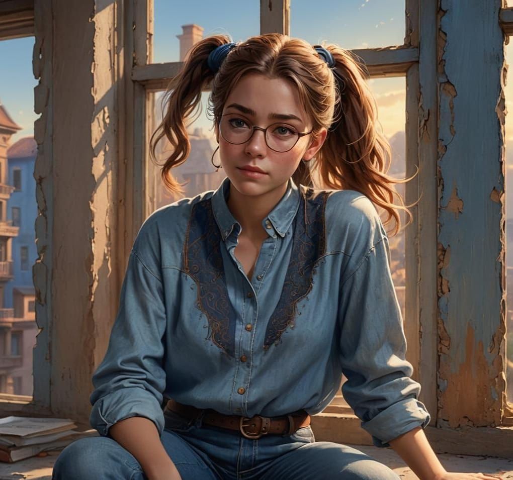 Expressive Portrait of Gabrielle Stevens as Matte Painting