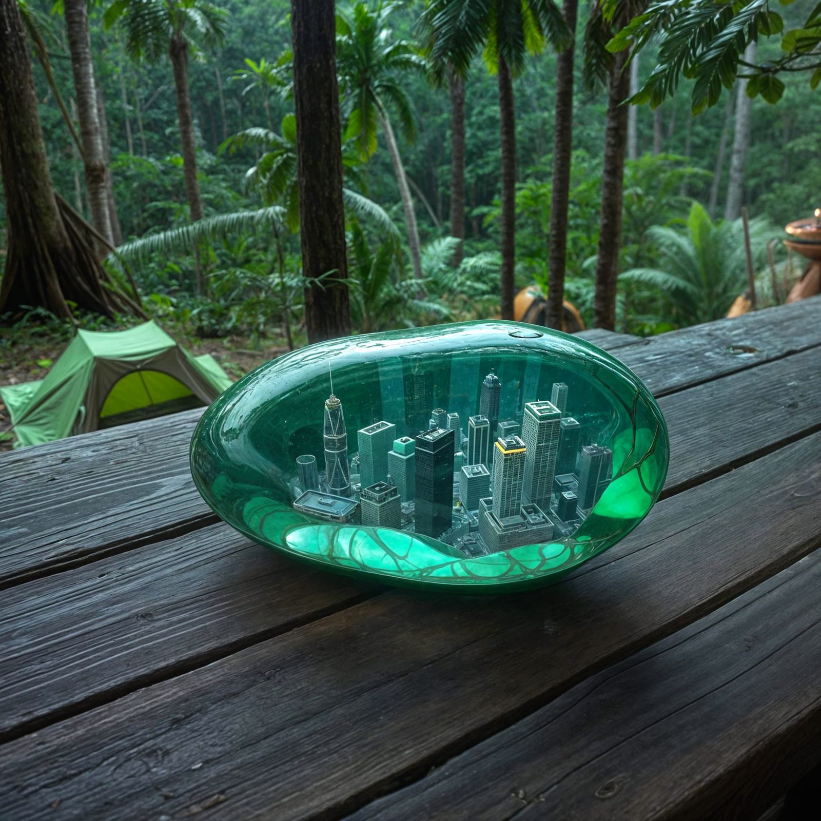 Emerald Cityscape in the Jungle