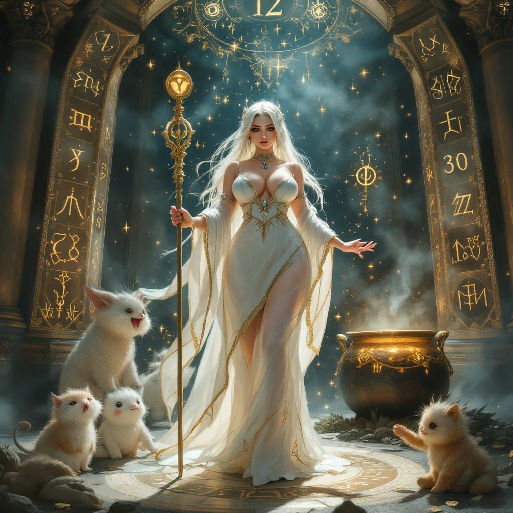 The White Sorceress Confronts Dark Forces in Ethereal Dreams...