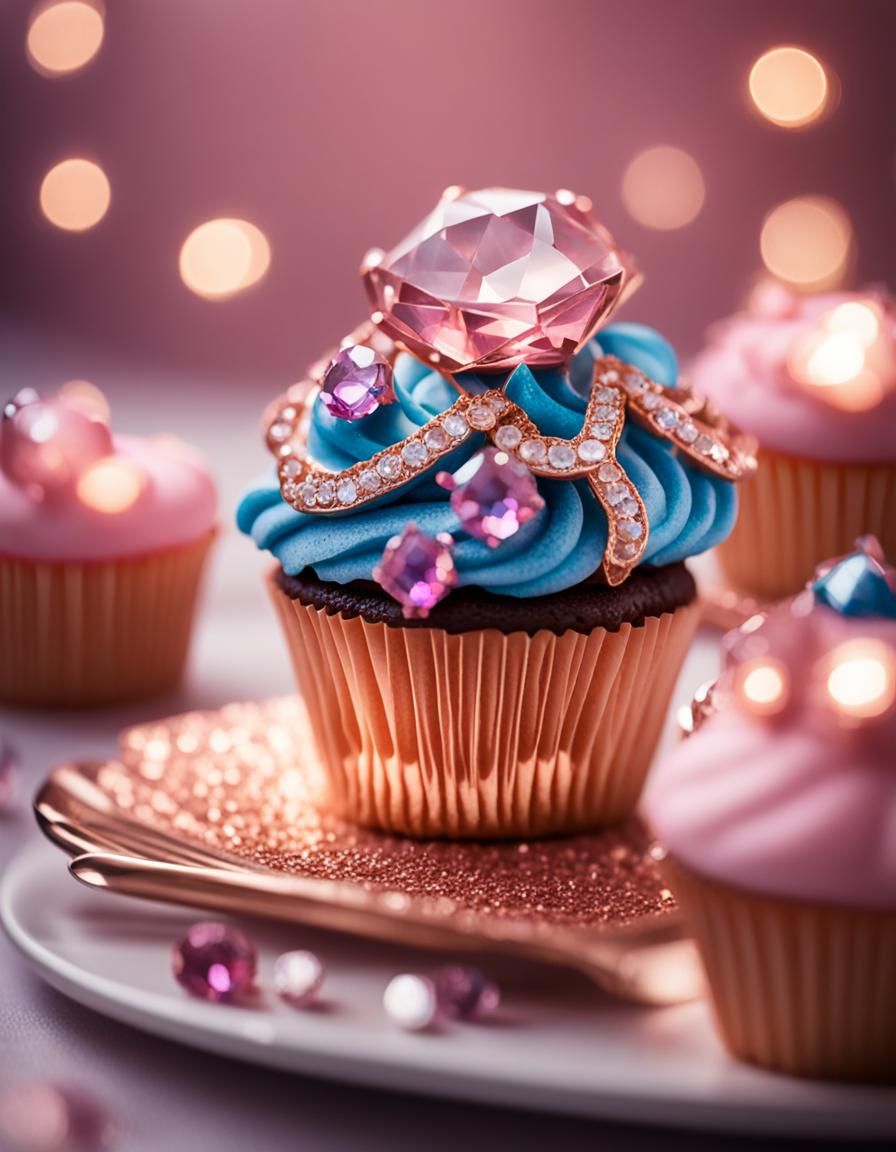Diamond and Crystal Cupcake in Professional Photo