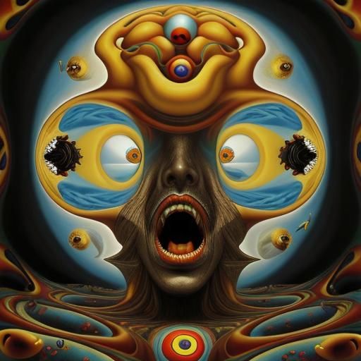 Surreal Pop Art with Fractal Optical Illusions