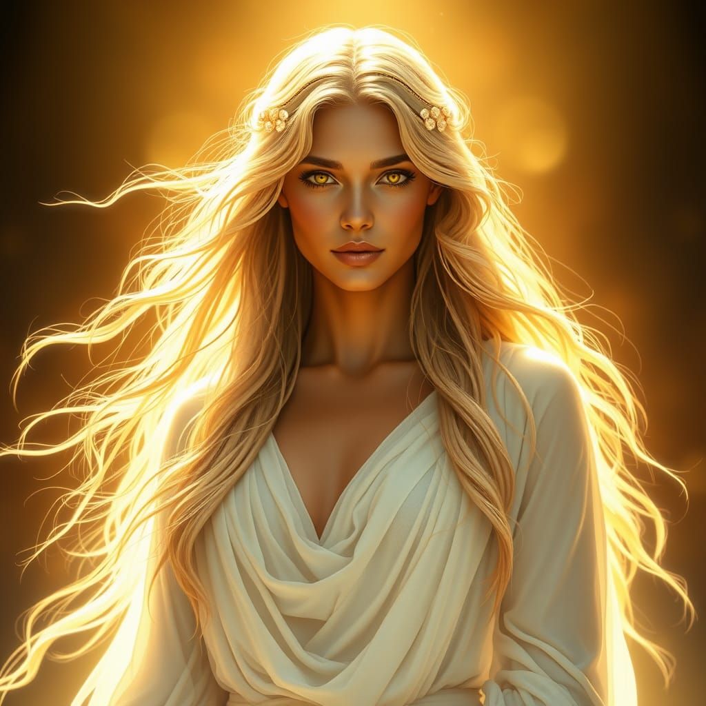 Ethereal Goddess of Purity in Radiant Light