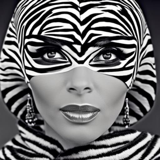 1960s Fashion Editorial: Egyptian Woman in Zebra Print