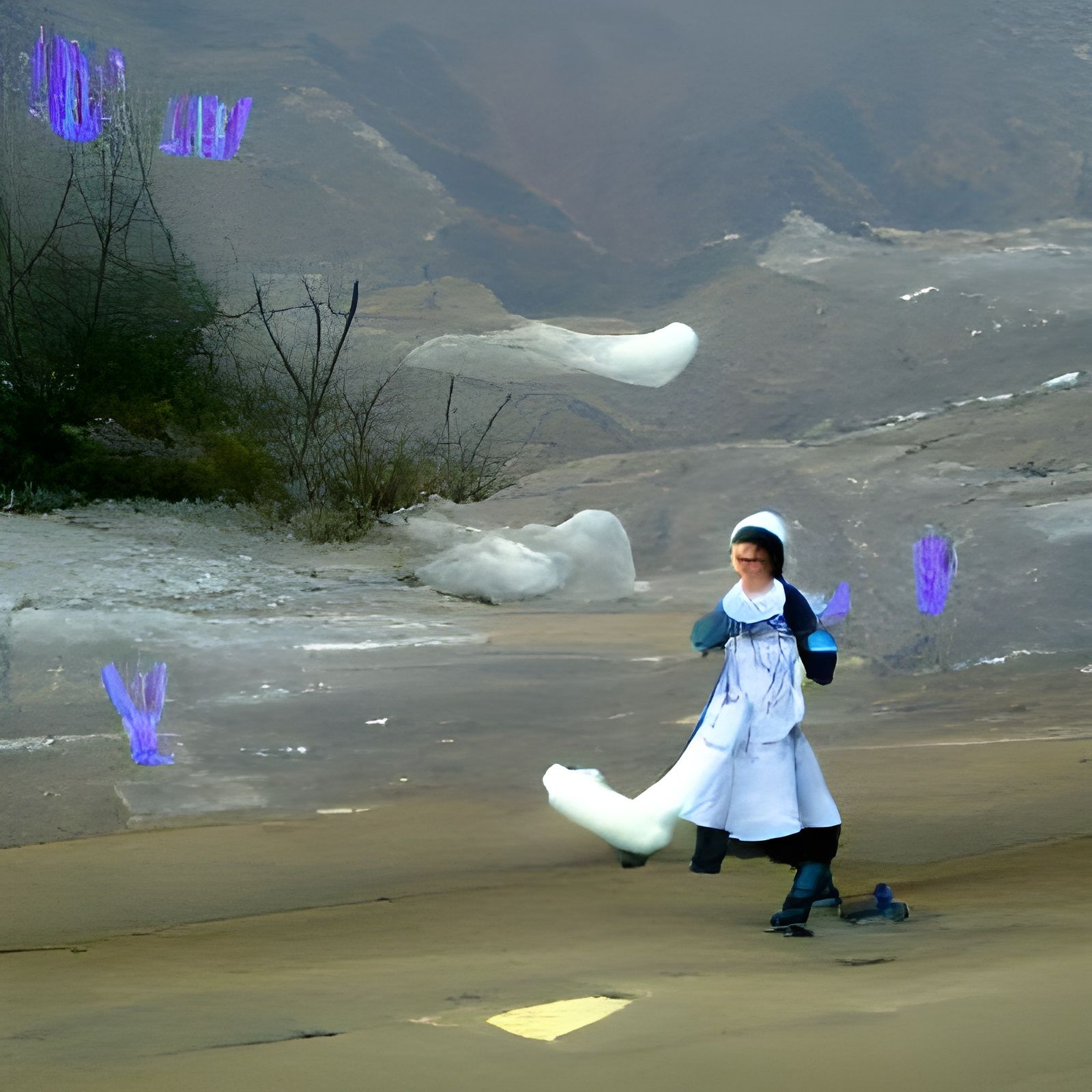 Icy Rabbit-like Maid in Iridescent 3D