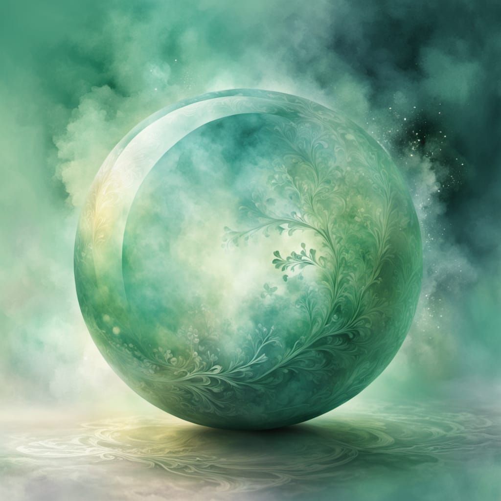 Dreamy Watercolour Orb in Serene Atmosphere
