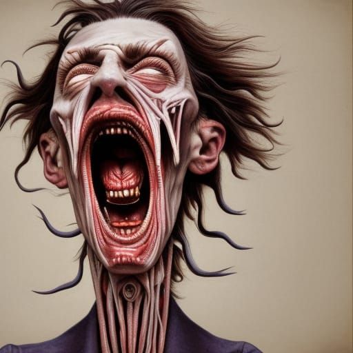 Angry Man Screaming: Photo-Realistic Digital Art