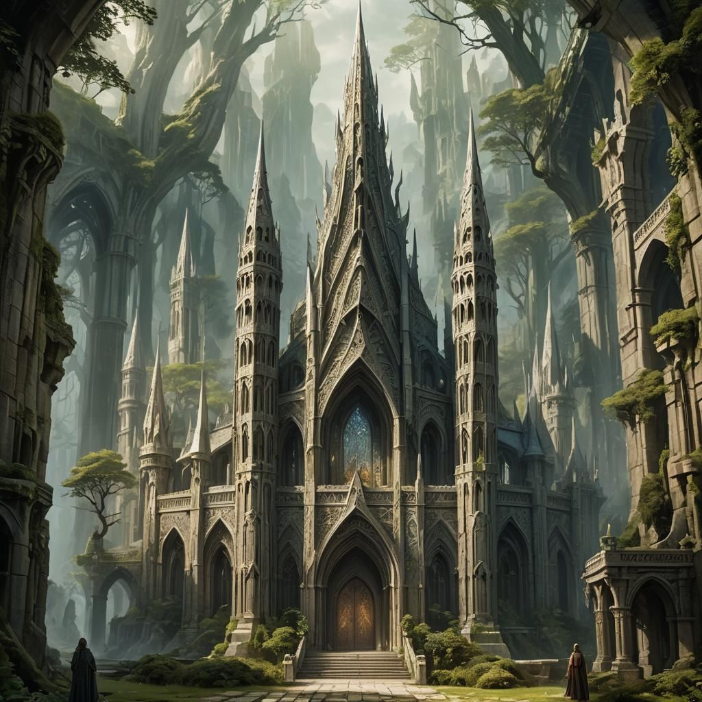 Elvish Fantasy Temple Nave Dedicated to Competition