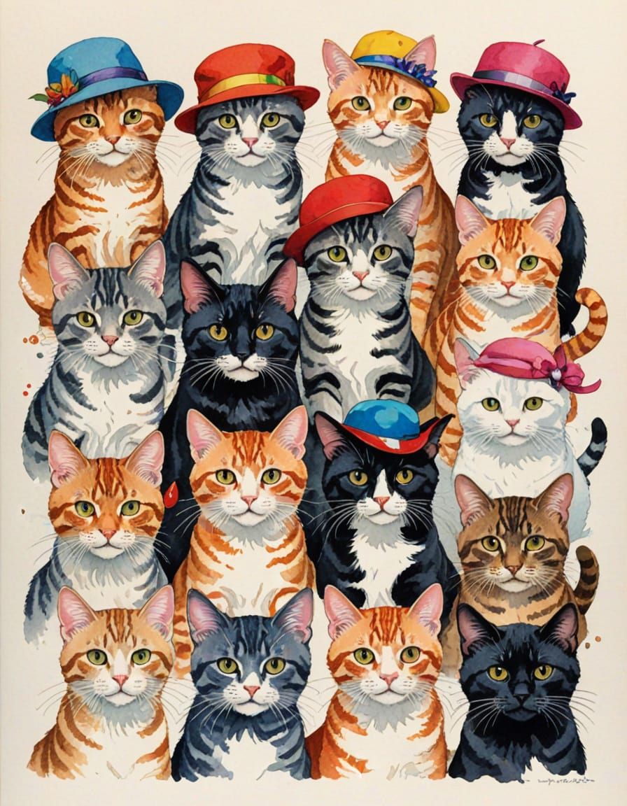 Cats in hats.