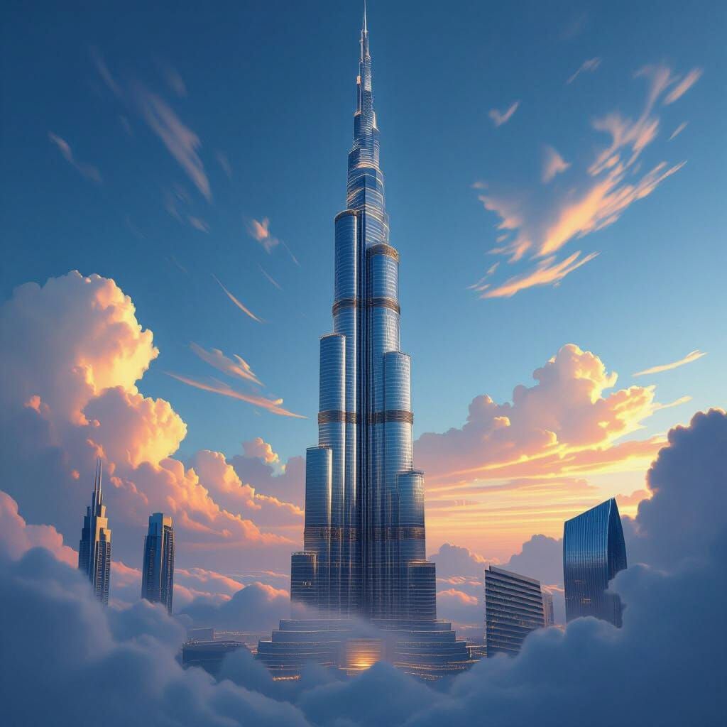 Futuristic Burj Khalifa Reaching for the Sky