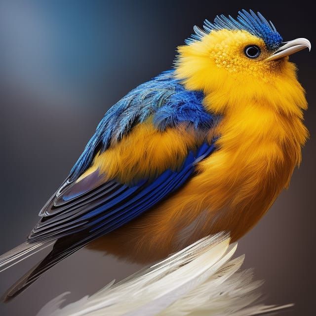 Detailed Fluffy Chick in 3D Digital Art