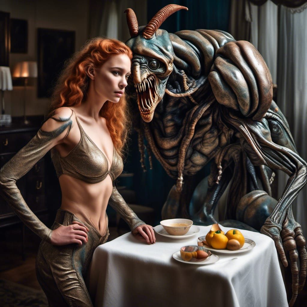 Art History Aliens Party: Hyperrealistic Photography