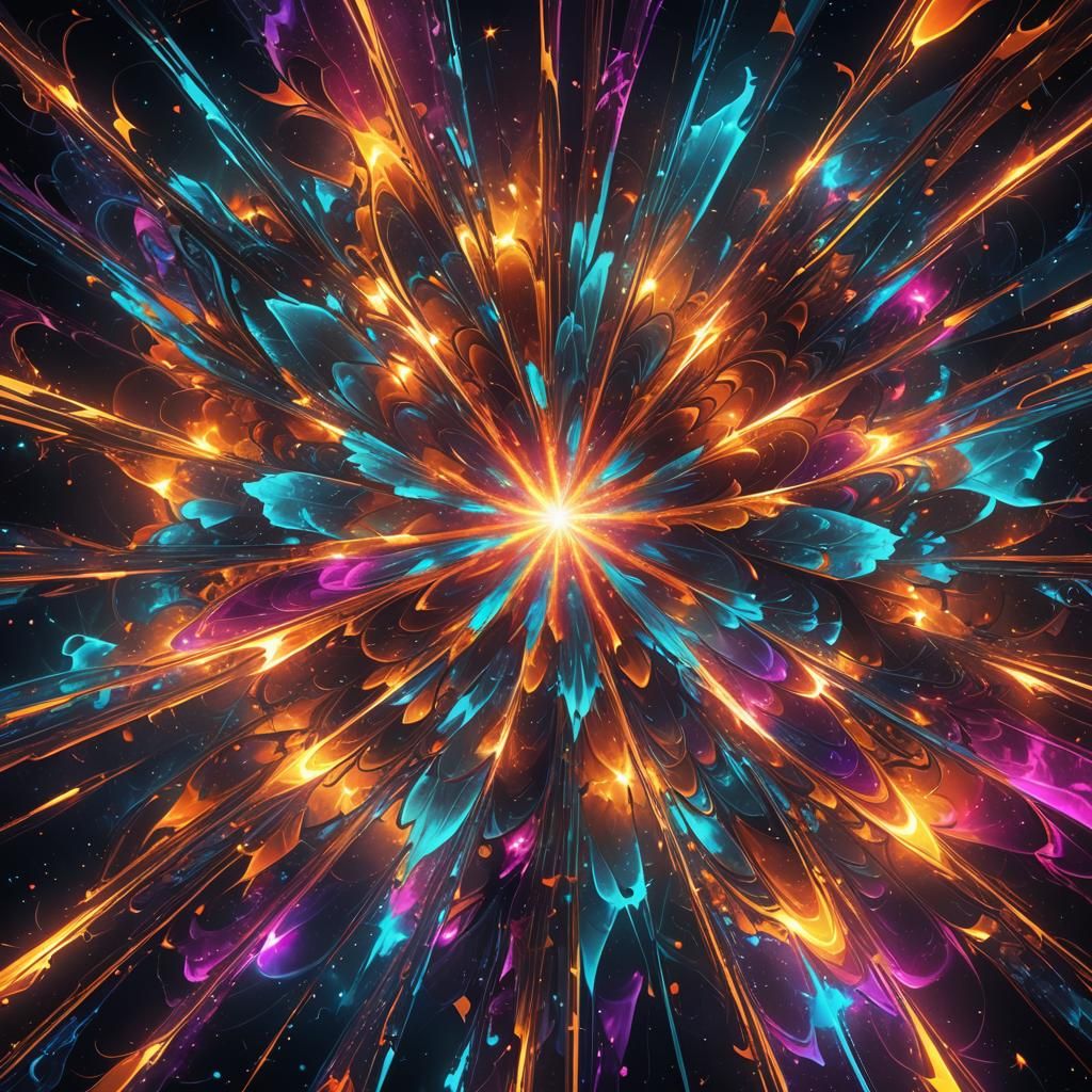 Fractured Star Emitting Radiant Rays in Alternate Dimensions