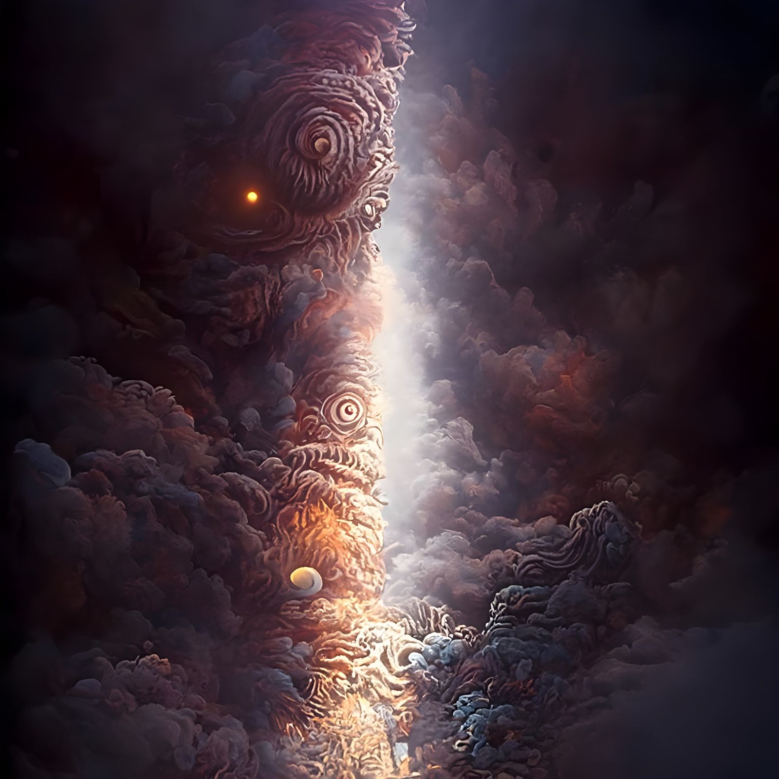 Psychedelic Celestial Phenomenon in Natural Horror Style