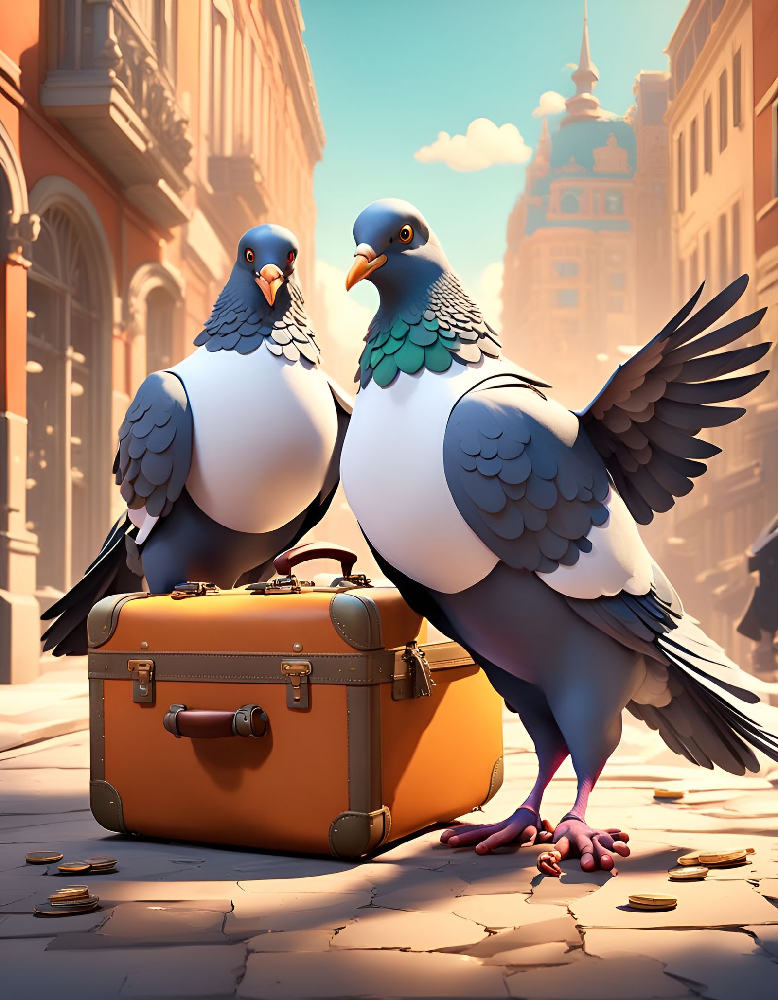 Pigeons on vacation …