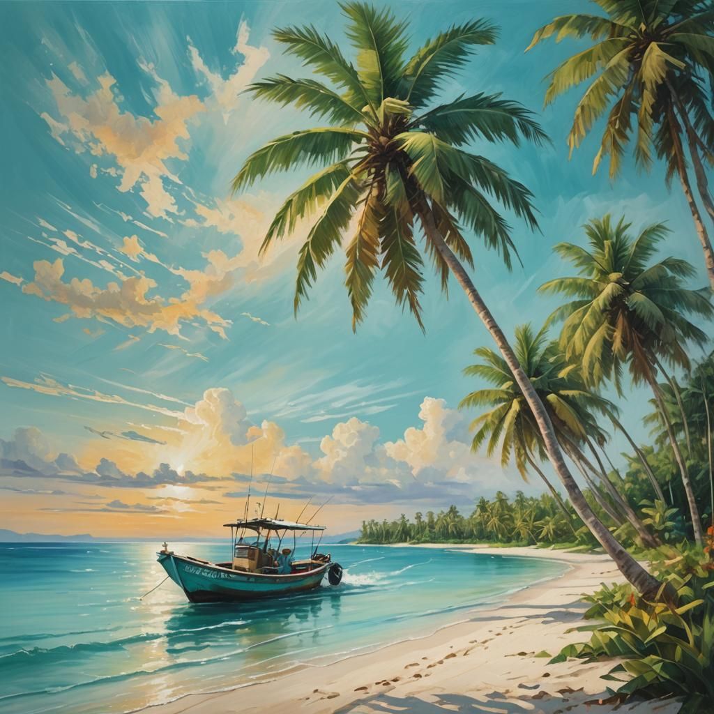 Idyllic Seascape: Fisherman's Boat in Davao Gulf