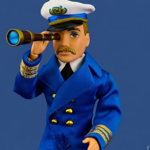 A doll of Captain Nemo from Jules Verne as he appears in the...