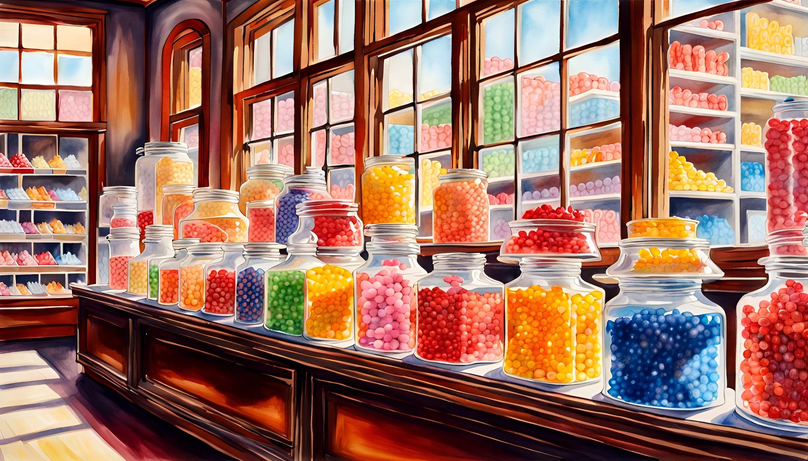 Old Fashioned Candy Store Window in Hyperrealism
