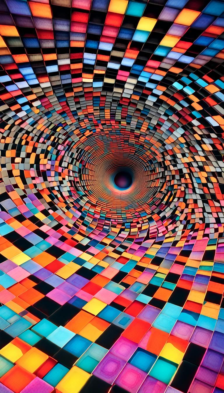 Gravitational Distortion of Space in Neon Colors