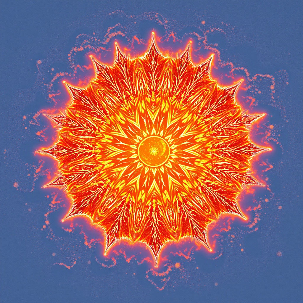 Winter Sun Made of Ice and Snow in HDR